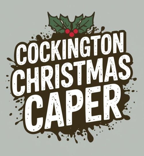 Logo _Cockington Christmas Caper_ Running Mud